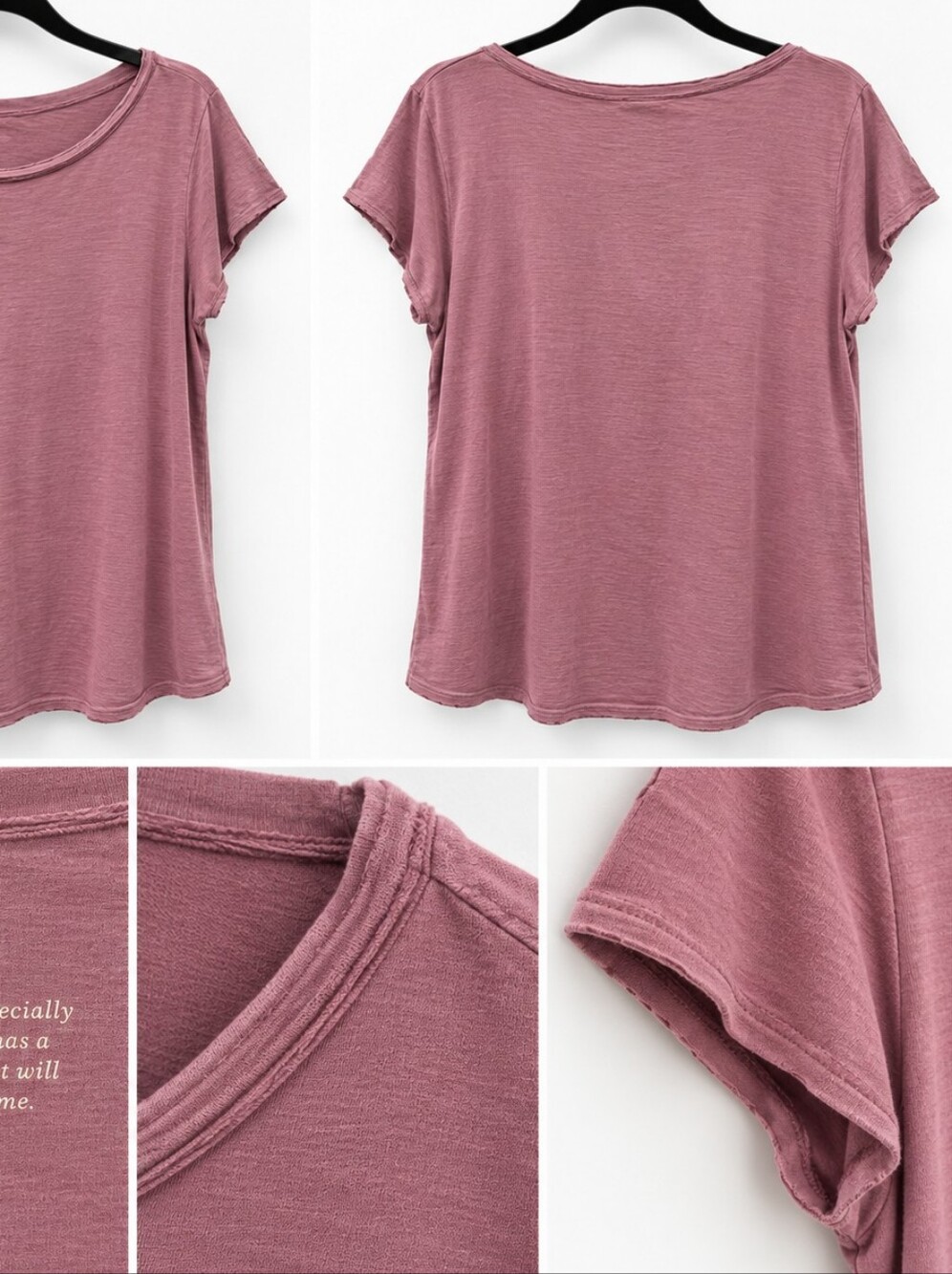 LOFT Light Pink Scoop Neck Short Sleeve Tee